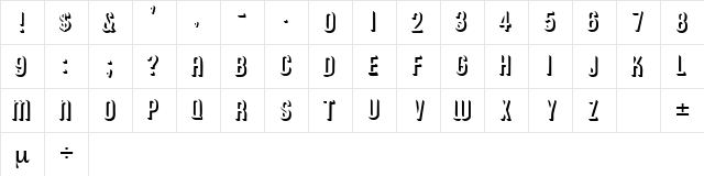 Archer Regular  glyph index