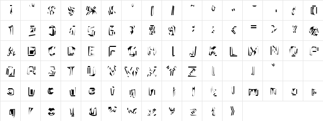 Nexerchist Regular  glyph index