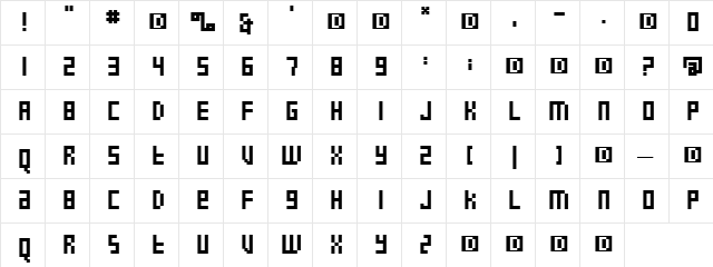 PixelPop Regular  glyph index