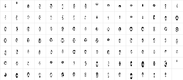 TheLogovals Regular  glyph index