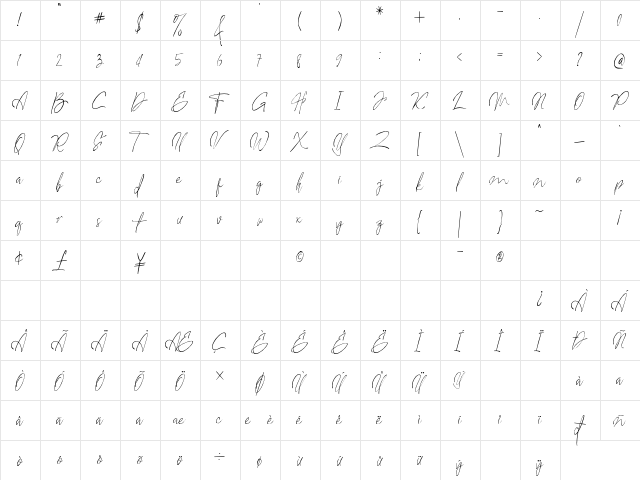 Soul Habit Regular  glyph index