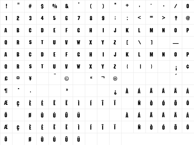 Machine Light  glyph index