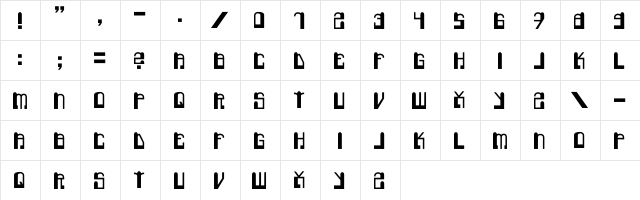 PurpleTigerCubs Regular  glyph index