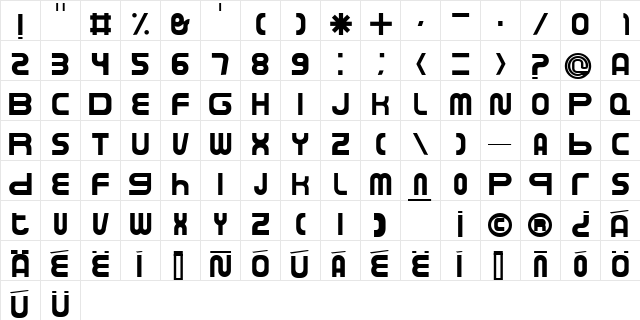 BASSEL Regular  glyph index