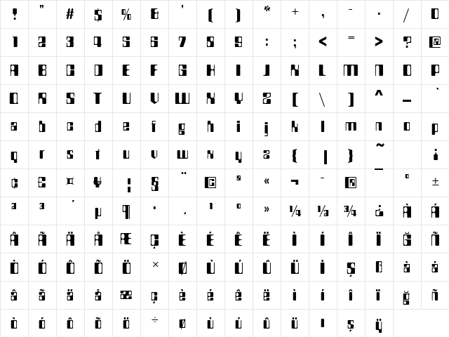 00822 Regular  glyph index