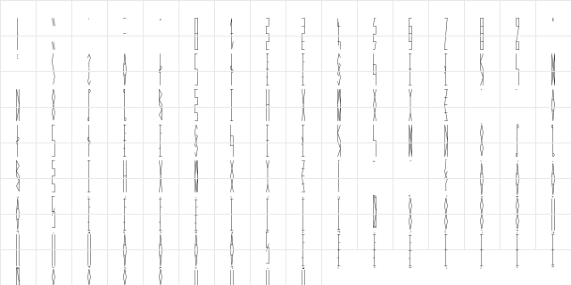 JMH Celaeno Book Regular  glyph index