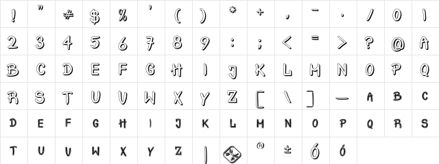 Crash  Test Shadow Regular  glyph index