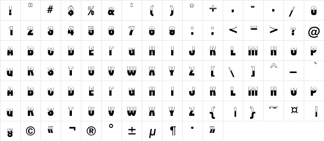 a_AlternaTitulB&W Regular  glyph index