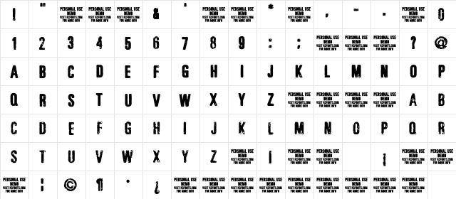 Jonze & Jonzing Regular  glyph index