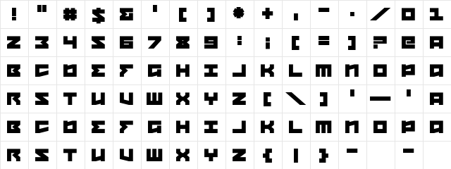 January Fair Regular  glyph index