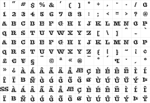 Knox Regular  glyph index