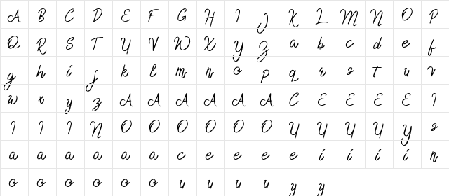 Delfoo Regular  glyph index