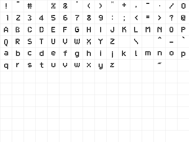 MakestencilAlp Regular  glyph index