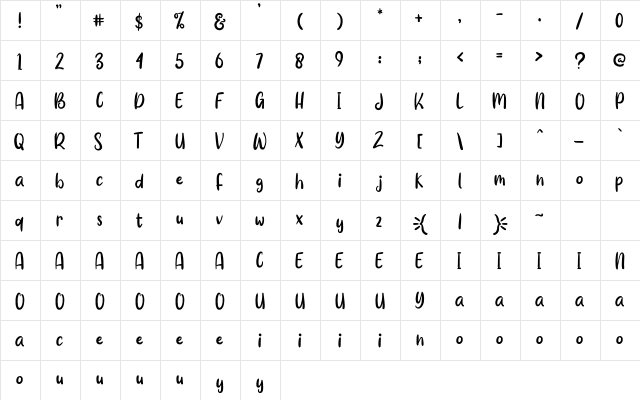 FROZEN ZONK Regular  glyph index