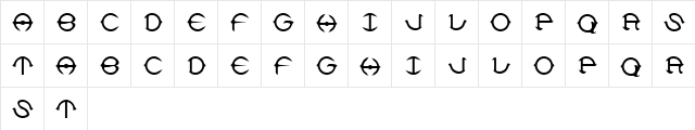 Delphi Normal  glyph index