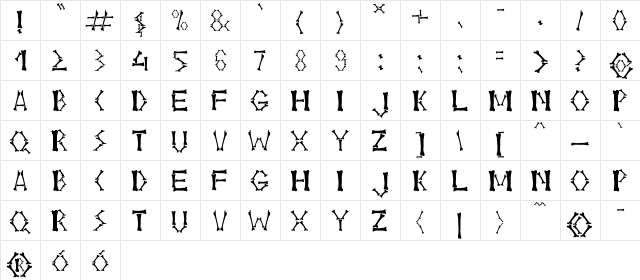 Bone Daddy Normal  glyph index