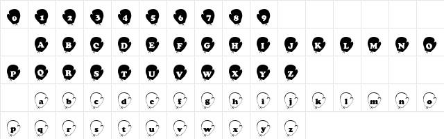101! Put 'Em Up! Regular  glyph index