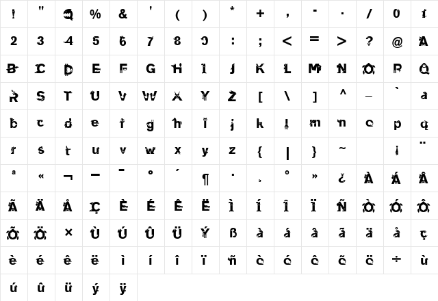 Animalia Linotype Regular  glyph index