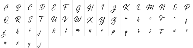 Blackwing FREE Regular  glyph index