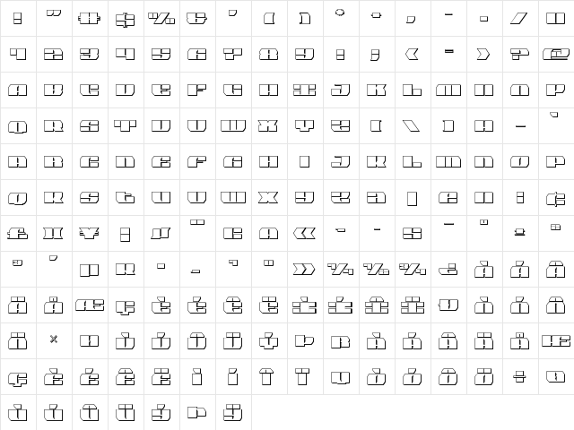Joy Shark Outline Semi-Condensed Outline Semi-Condensed  glyph index