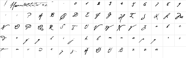 Hannibal Lecter Regular  glyph index