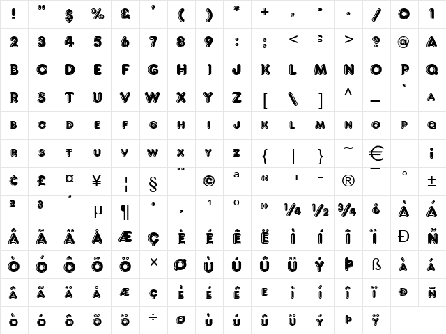 FrancisHighLighted Normal  glyph index