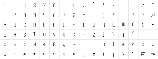 Ravenous Caterpillar BRK Regular  glyph index