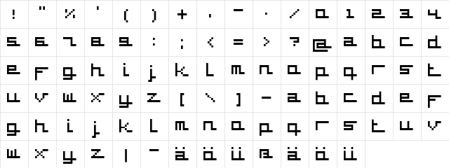 Supercar Medium  glyph index