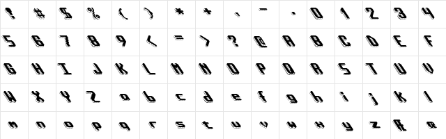 Block Tilt BRK Regular  glyph index