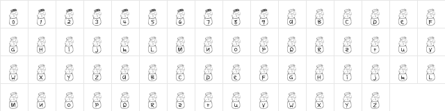 101! No Peas! Regular  glyph index