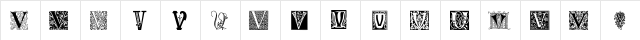 Ornamental Initials V Regular  glyph index