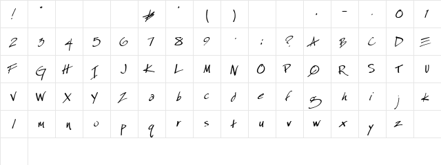 Especial Kay Regular  glyph index