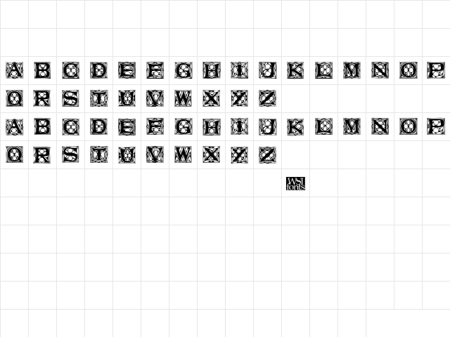 VatersTitlingCaps Regular  glyph index
