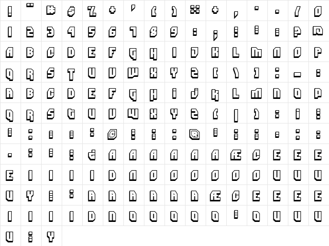 Dimitri Swank Regular  glyph index