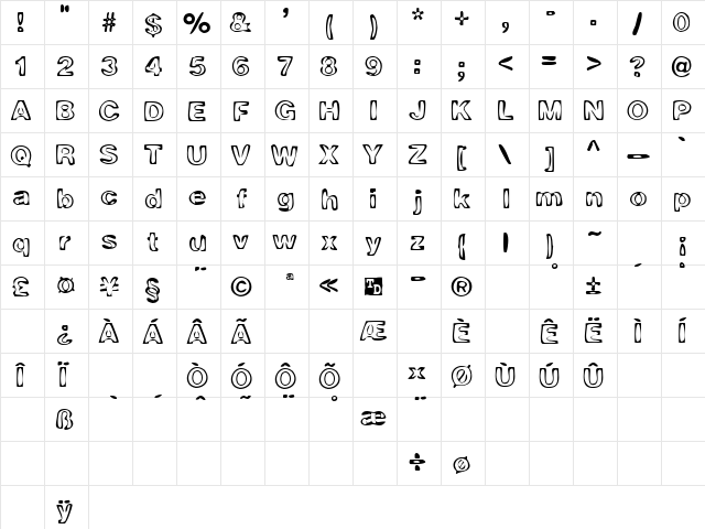 Ring O Fire Regular  glyph index