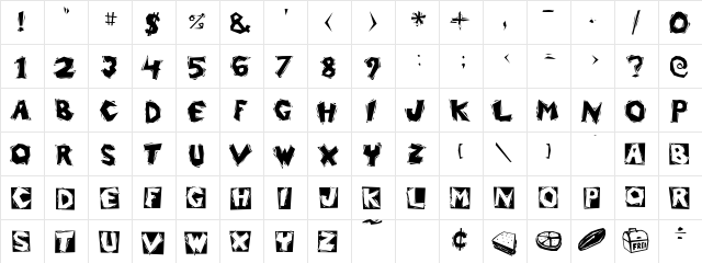 Lumberjack Boxed Lunch Regular  glyph index