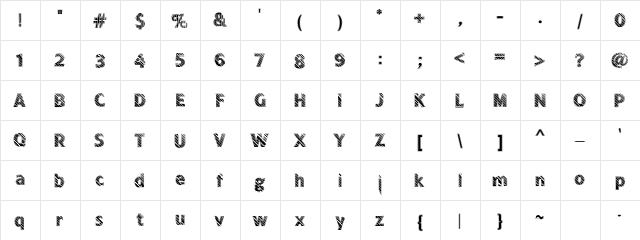 Banded045Bordered Regular  glyph index