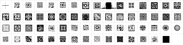 TypoBackgrounds Regular  glyph index