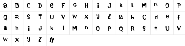 Hoagie Regular  glyph index