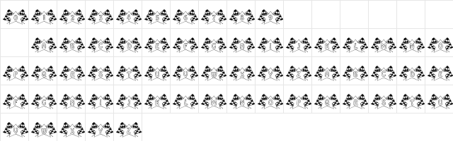 101! B10 Jr Regular  glyph index