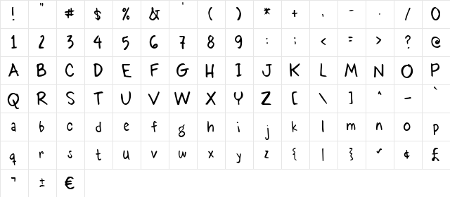 2Peas FontOne Regular  glyph index