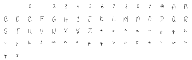 Bahary Regular  glyph index