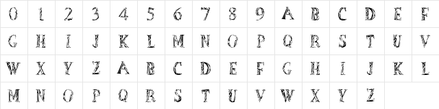 OutOfAfrica Regular  glyph index