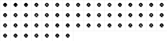 KR Family Tree Regular  glyph index