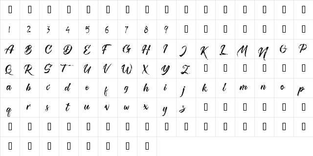 The Redlight Free Regular  glyph index