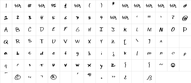 Mr. Calcium Regular  glyph index