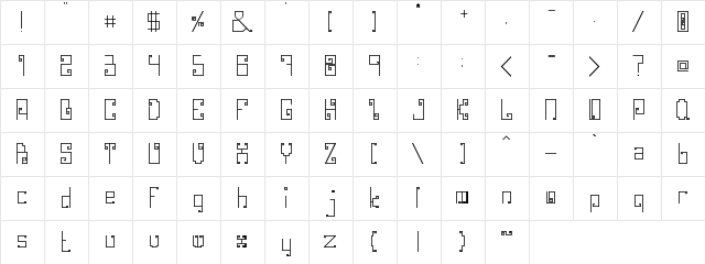 Kabasaran Regular  glyph index