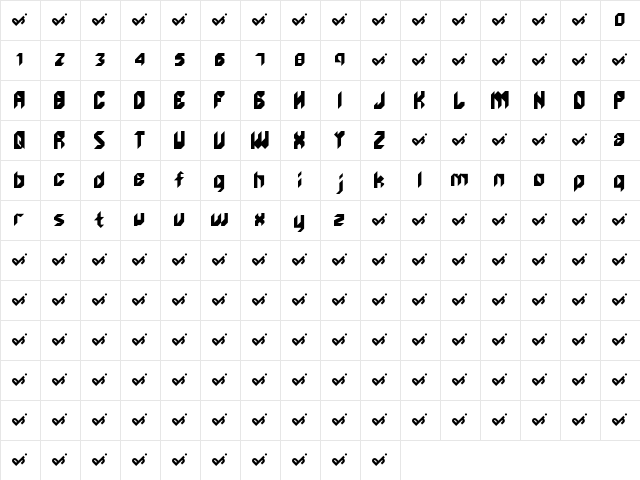 unlikeEdge Regular  glyph index