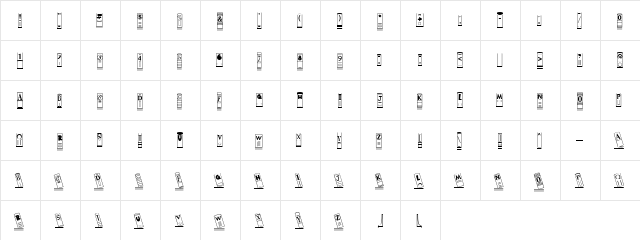 LD Bookshelf Regular  glyph index