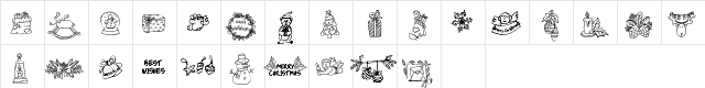 Christmas Season Doodle_DEMO Regular  glyph index